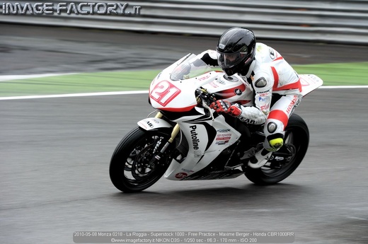 2010-05-08 Monza 0218 - La Roggia - Superstock 1000 - Free Practice - Maxime Berger - Honda CBR1000RR